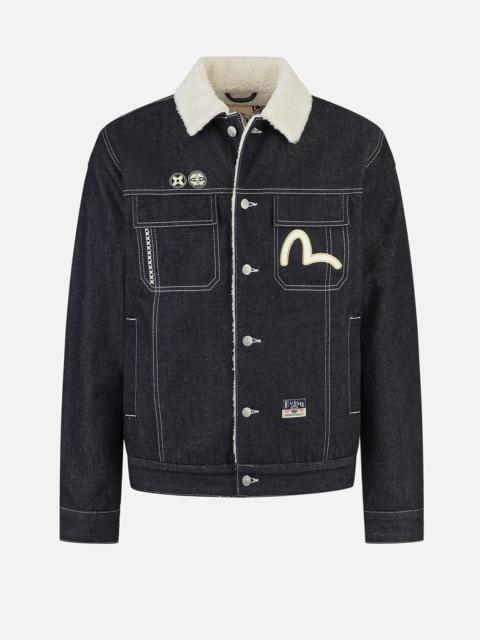 Contracting Embroidery and Inserted Daicock Relax Fit Denim Jacket