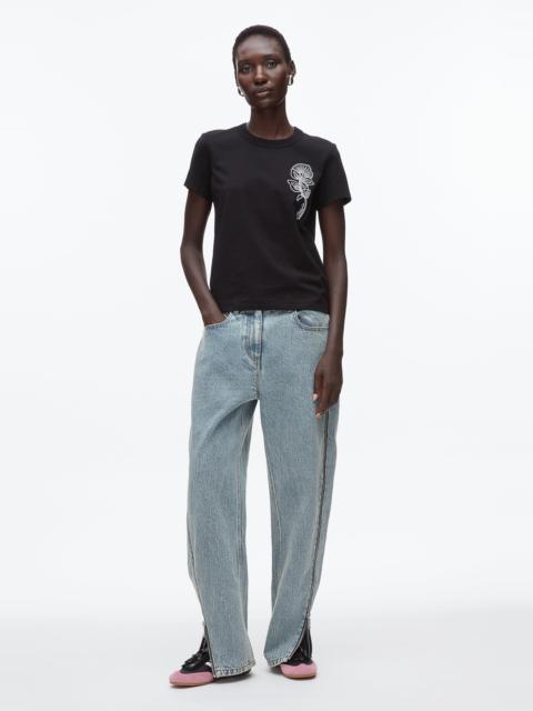 Flower Embroidery Merch Tee