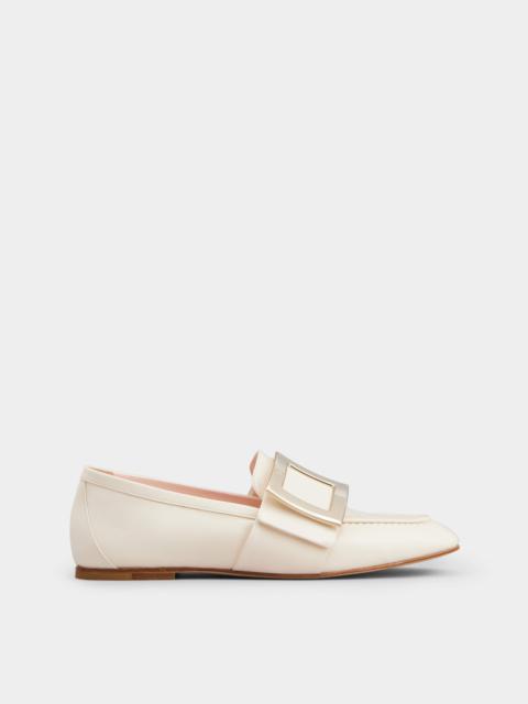 Soft Metal Buckle Loafers in Leather