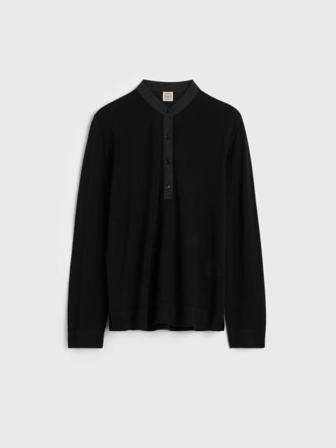 Wool silk knit black