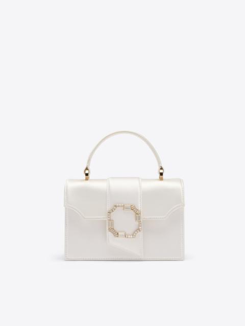 Audrey White Satin Mini Handbag