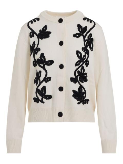floral-embroidered cardigan