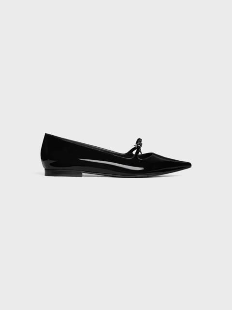 CELINE SUZY POINTY TOE BALLERINA IN PATENT CALFSKIN