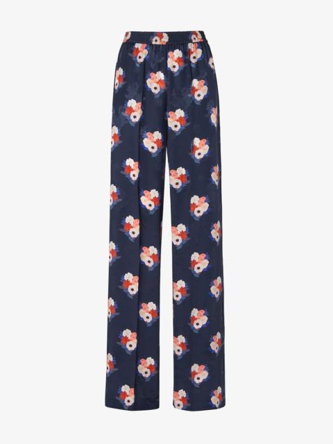 Pants Dark blue silk pants