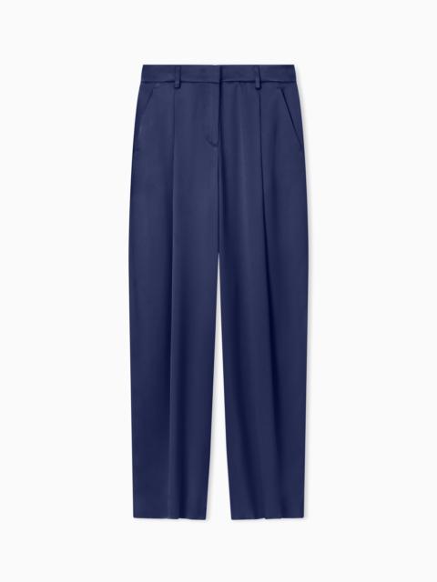 SILK DOUBLE SATIN SINGLE-PLEAT TROUSERS