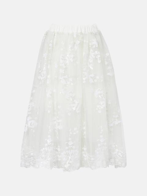 Sequined tulle midi skirt