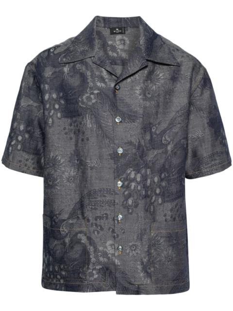 patterned-jacquard shirt