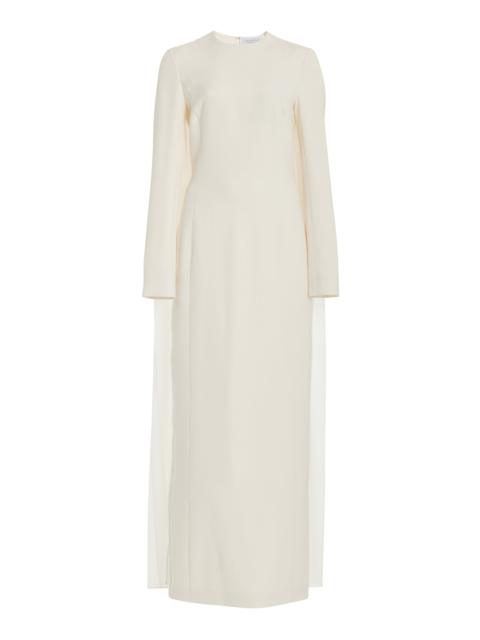 Carlota Draped Gown in Silk Wool Cady