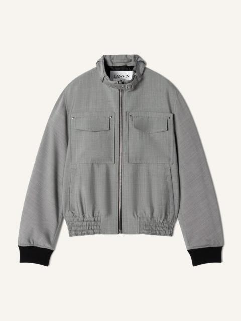 BLACK MOHAIR WOOL JACKET