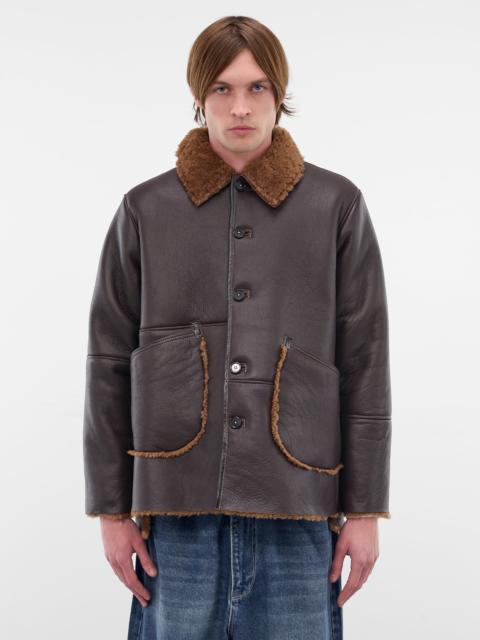 Brown Lamb Leather Shearling Jacket