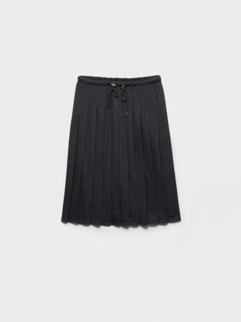 Pleated jersey skirt