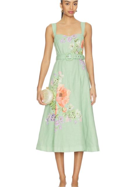 Midi Dress With Buckle Belt