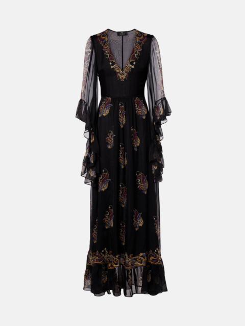 Paisley silk maxi dress