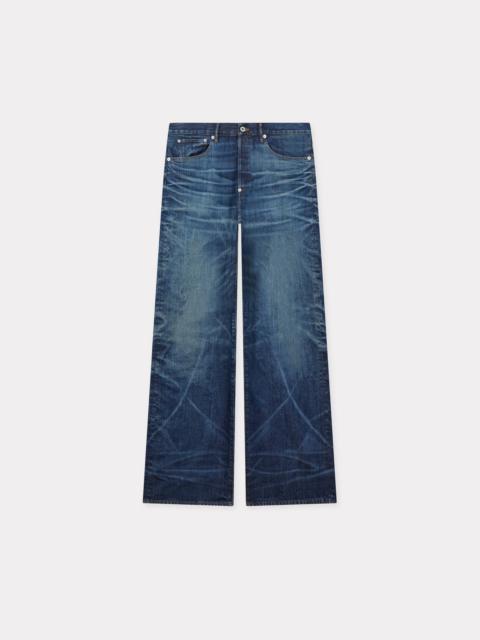 Turn up wide fit jeans in Japanese denim
