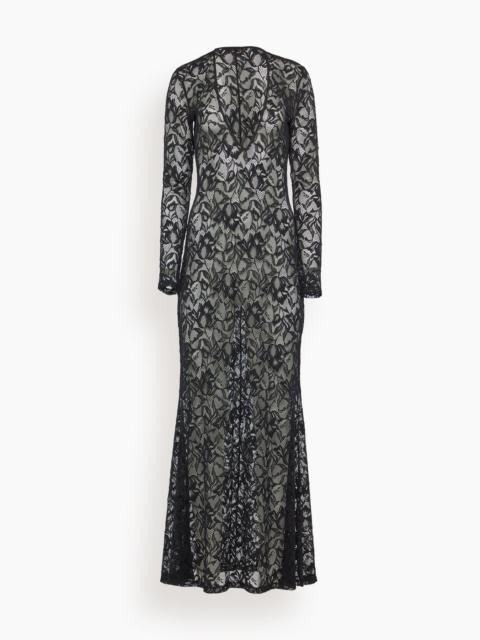 Sophie Stretch Lace Maxi Dress in Black