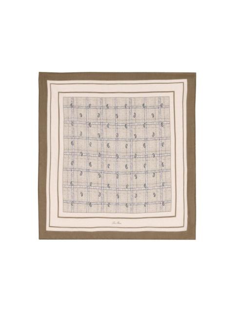 paisley-pattern grid scarf