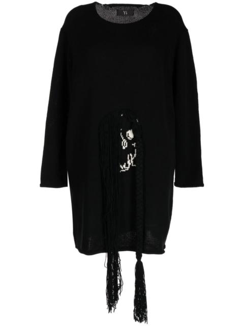 oversized intarsia-knit skeleton jumper