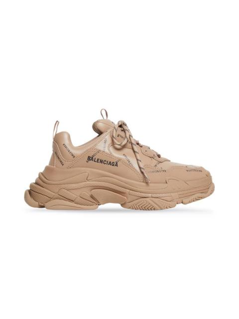 Women's Triple S Sneaker Allover Logo in Beige
