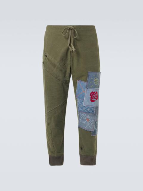 Patchwork cotton sweatpants