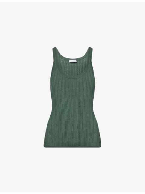 Nevin Pointelle Cashmere-Silk Knitted Tank Top