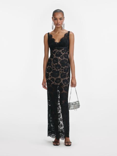 Black Floral Lace Maxi Dress
