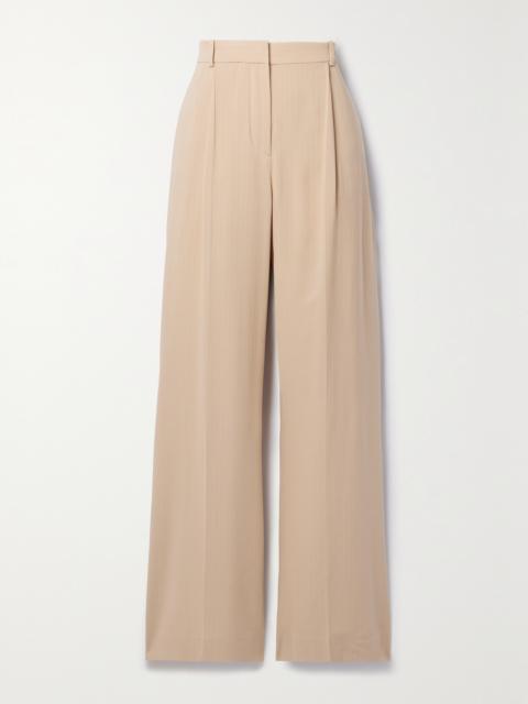 Jail Pleated Pinstriped Silk-blend Georgette Wide-leg Pants