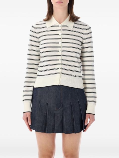 striped-pattern cardigan