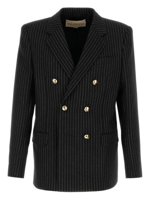 embroidered pinstripe blazer