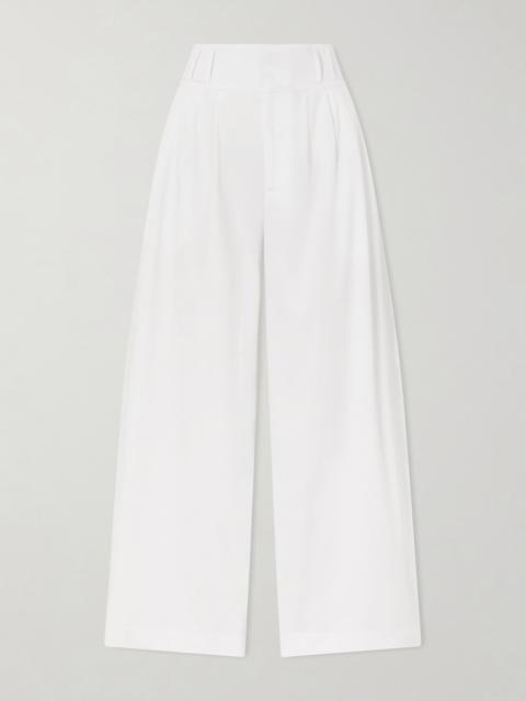 Wilson Pleated Cotton Wide-leg Pants
