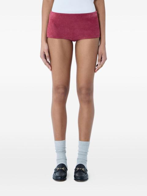 suede mini shorts