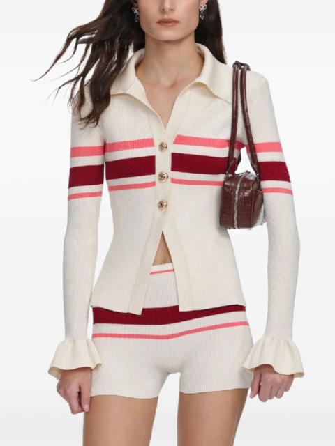 striped elasticated shorts