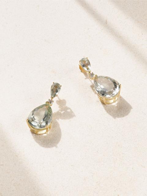 Sophia 14-karat gold, amethyst and diamond earrings Green