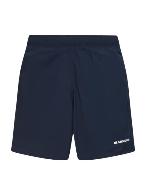 Blue stretch nylon logo swim shorts