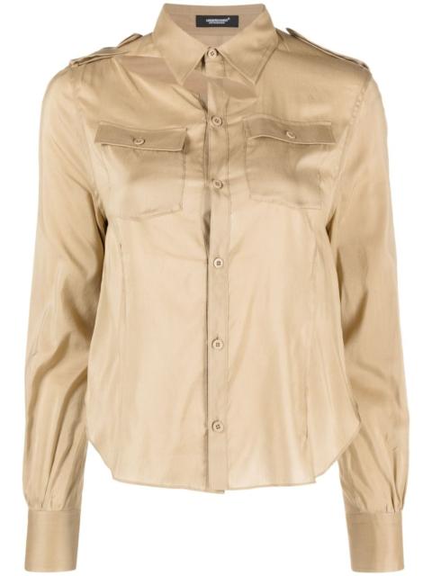 open-back cotton-silk blend shirt