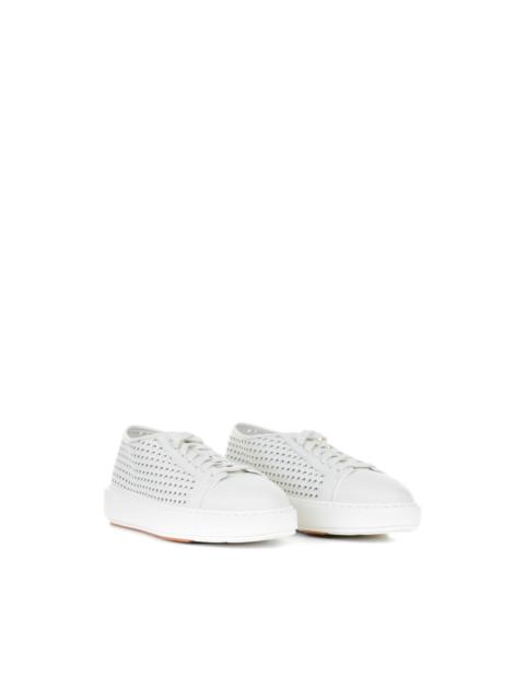 perforated leather sneakers
