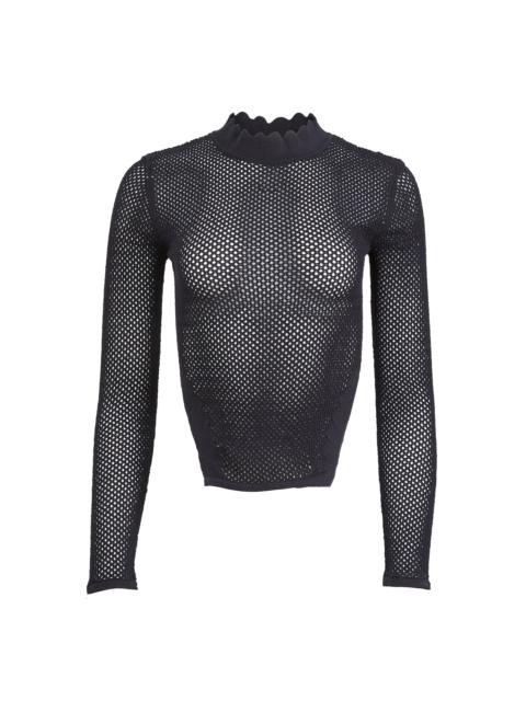 Scalloped Pointelle Knit Top