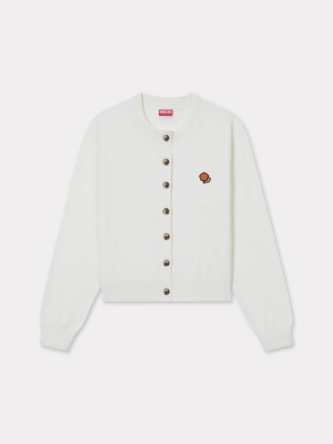 'KENZO Pop' embroidered crewneck cardigan in merino wool
