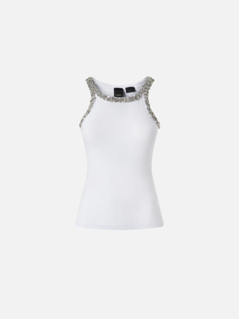 RIBBED TOP WITH BEJEWELLED EMBELLISHMENT