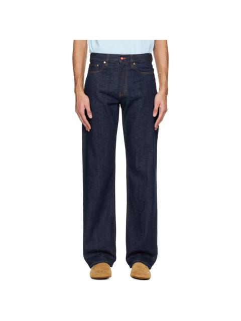 Navy Selvedge Embroidered Laurel Jeans