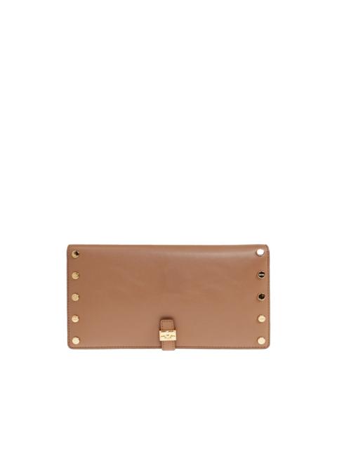 studs-embellishment flap wallet