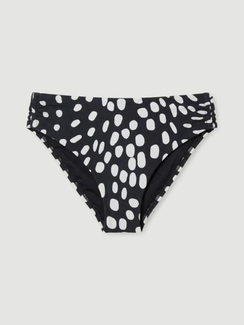Polka Dot Print Plunge Bikini Bottom