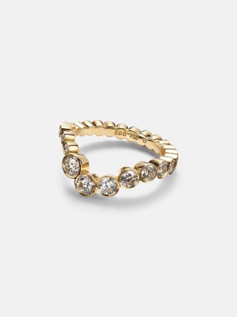 Ensemble Ocean 18kt gold ring with diamonds