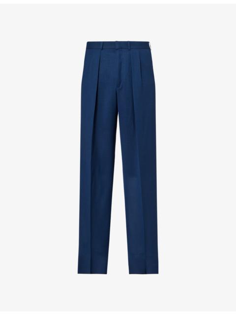 Fresco Double-Pleated Wool Trousers