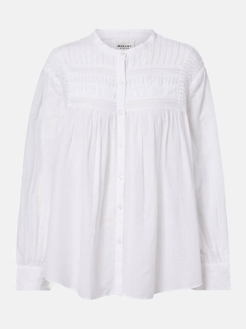 Elodia embroidered cotton-blend blouse