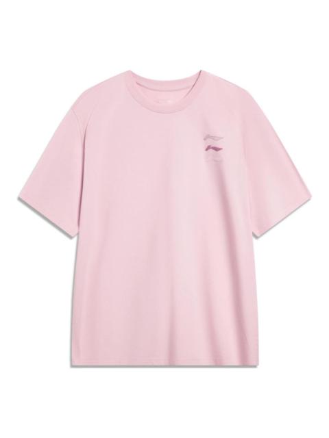 Li-Ning Triple Logo Loose Fit T-shirt 'Pink' AHST787-5