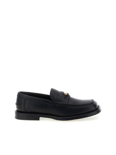 coin-detail leather loafers