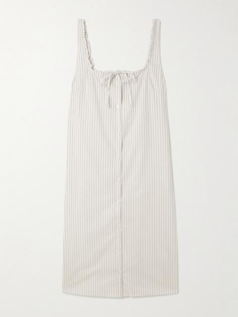 Ruffled Striped Organic Cotton-poplin Dress