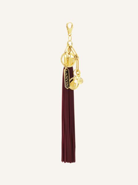 LARGE LEATHER POMPOM BAG CHARM