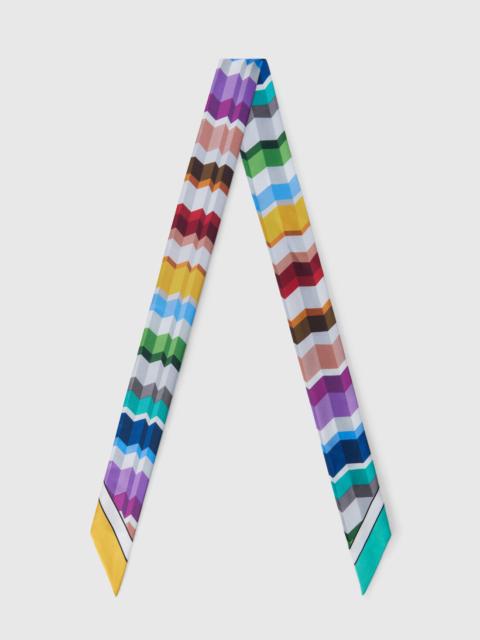 Pure silk multipurpose headband with print and logo