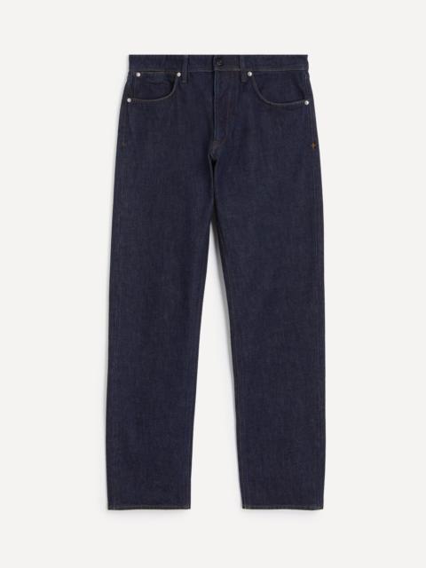 Denim-Rinsed Straight-Fit Jeans in Indigo